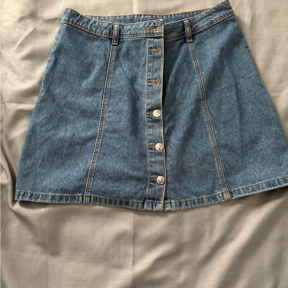 H&M Denim Button-Up Mini Skirt